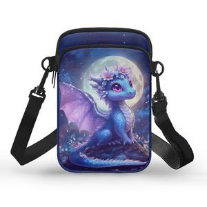 Dragon Messenger Bags Crossbody Purse Moon Flower Cell Phone Pouch -_-